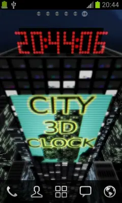 3D Night City Clock android App screenshot 2